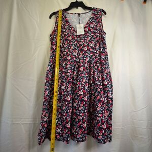 NCLOOK Women's M Floral Sundress Navy Multicolor Sleeveless Knee Length